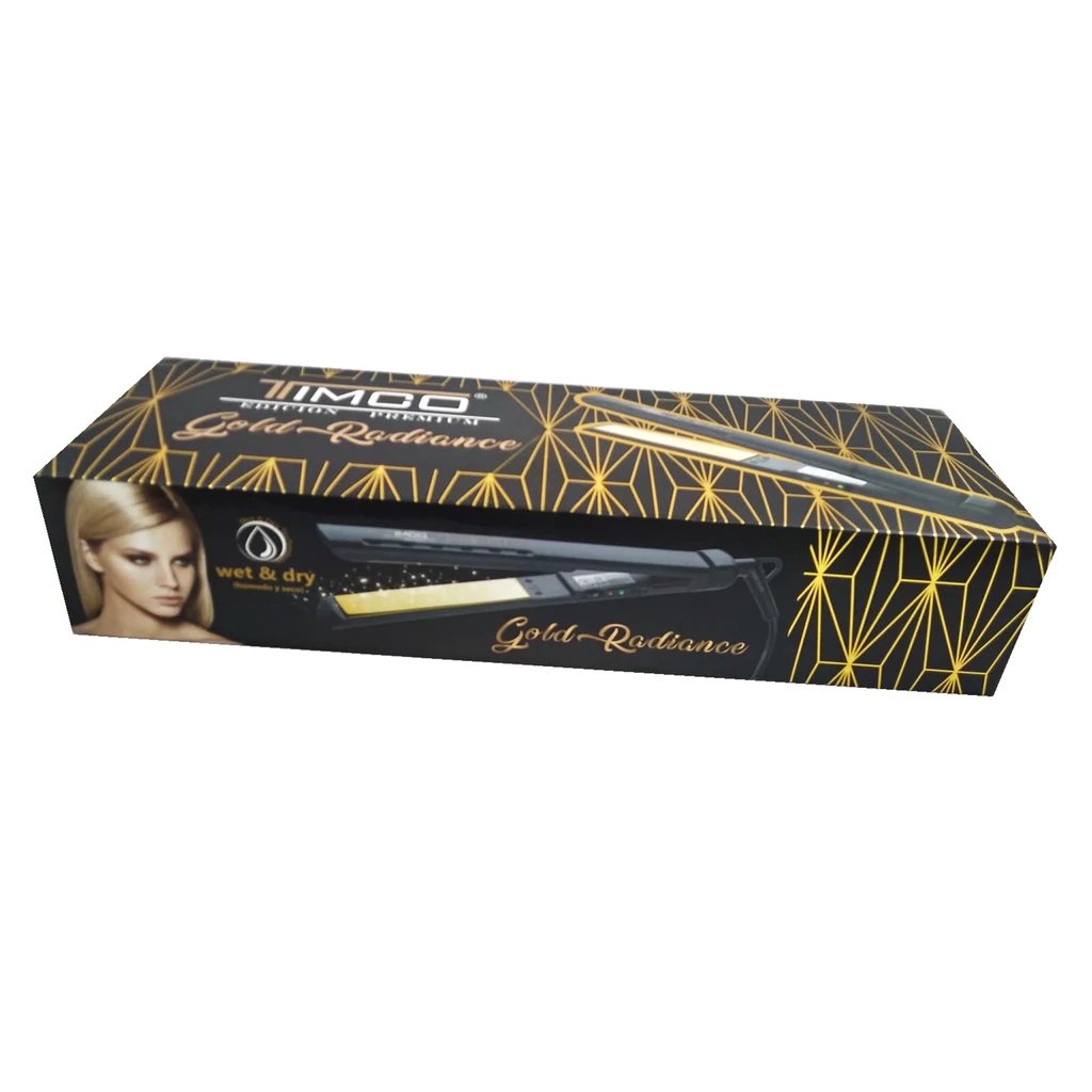 Plancha De Cabello Timco Wet & Dry Gold Radiance Pwdn Negra