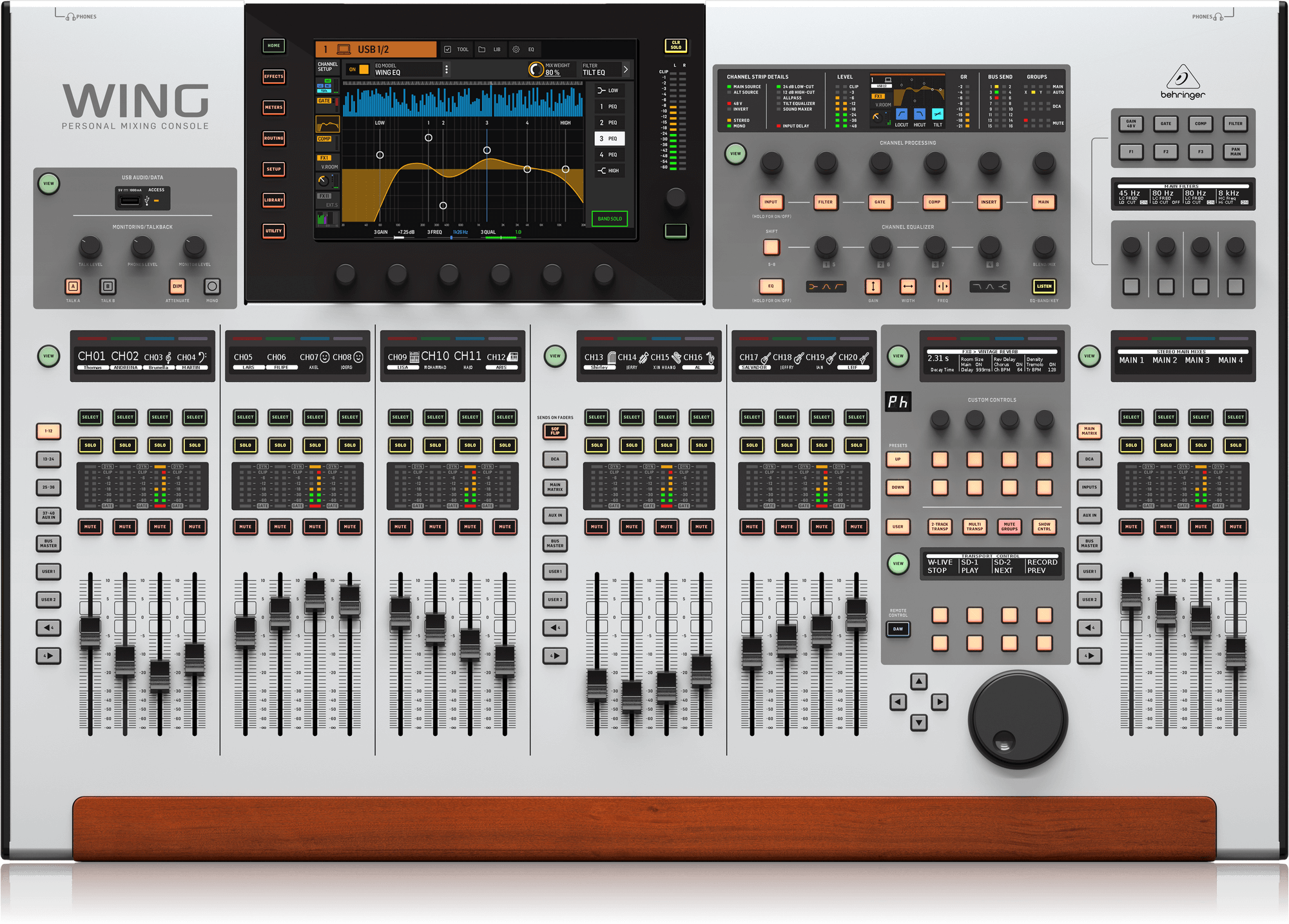 Mezcladora Digital Hasta 48 Canales Pantalla Táctil Behringer Wing.