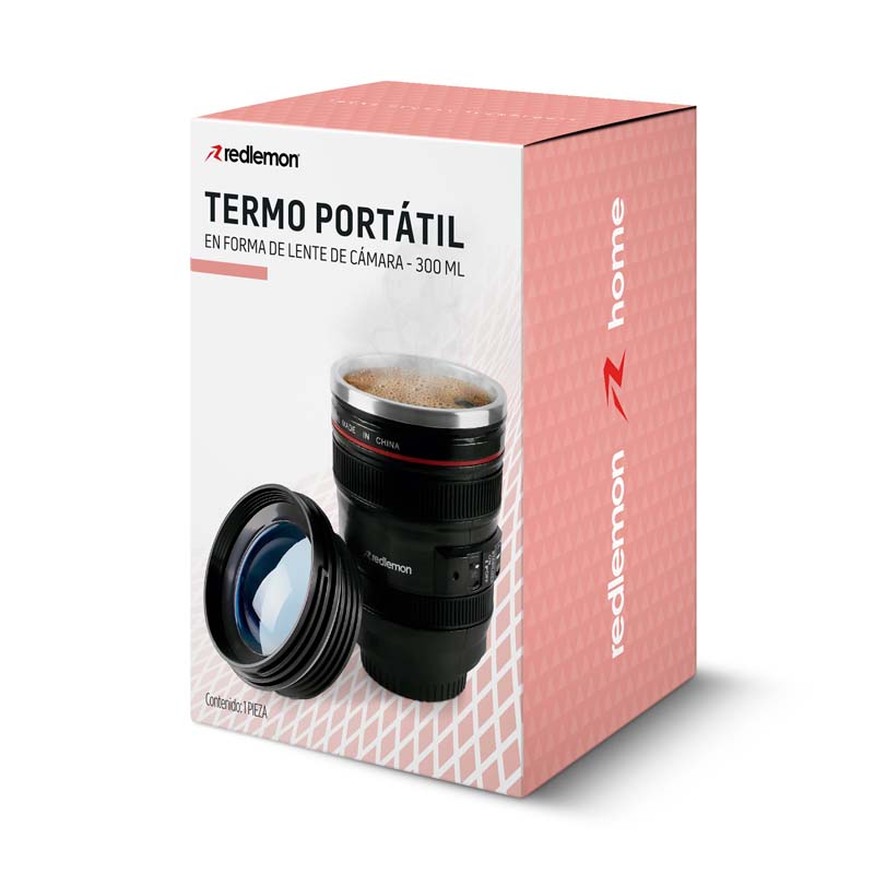 Termo Hermético en Forma de Lente de Cámara 350 ml Redlemon