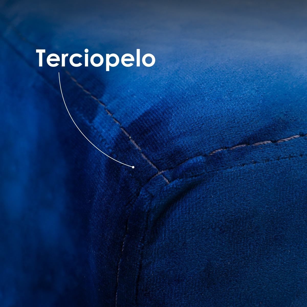 Sofá Verona 2 Plazas Sillón Tercipelo Moderno Minimalista (azul)