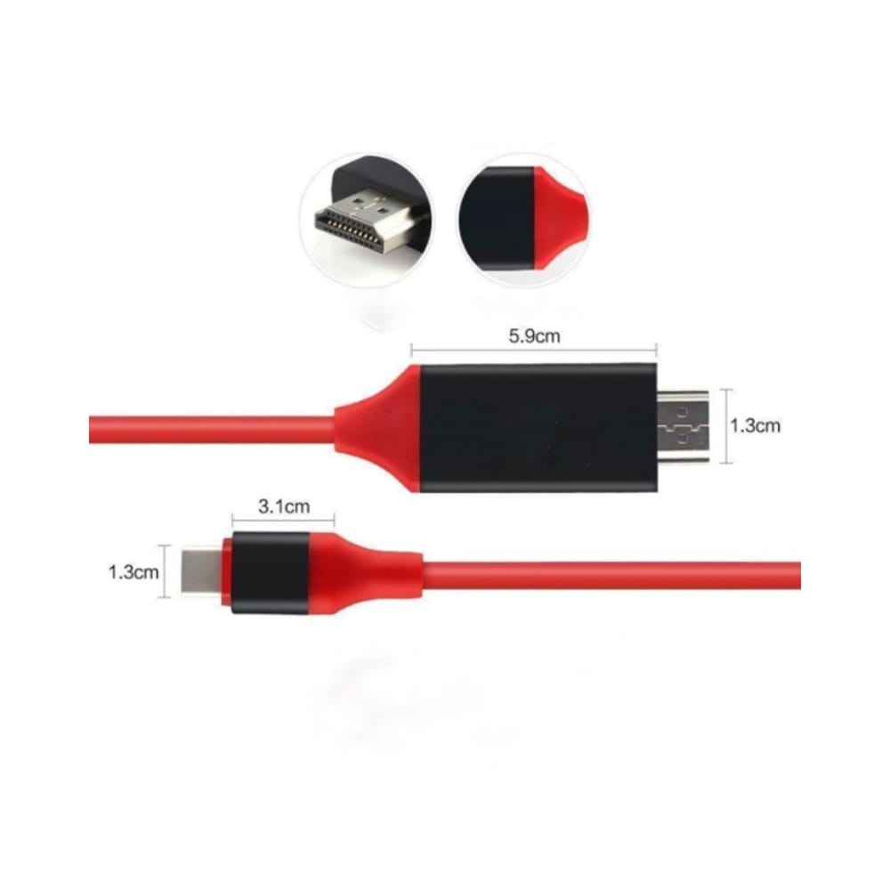 Cable Usb Tipo-C a HDMI Ele-Gate WI138 Color Rojo