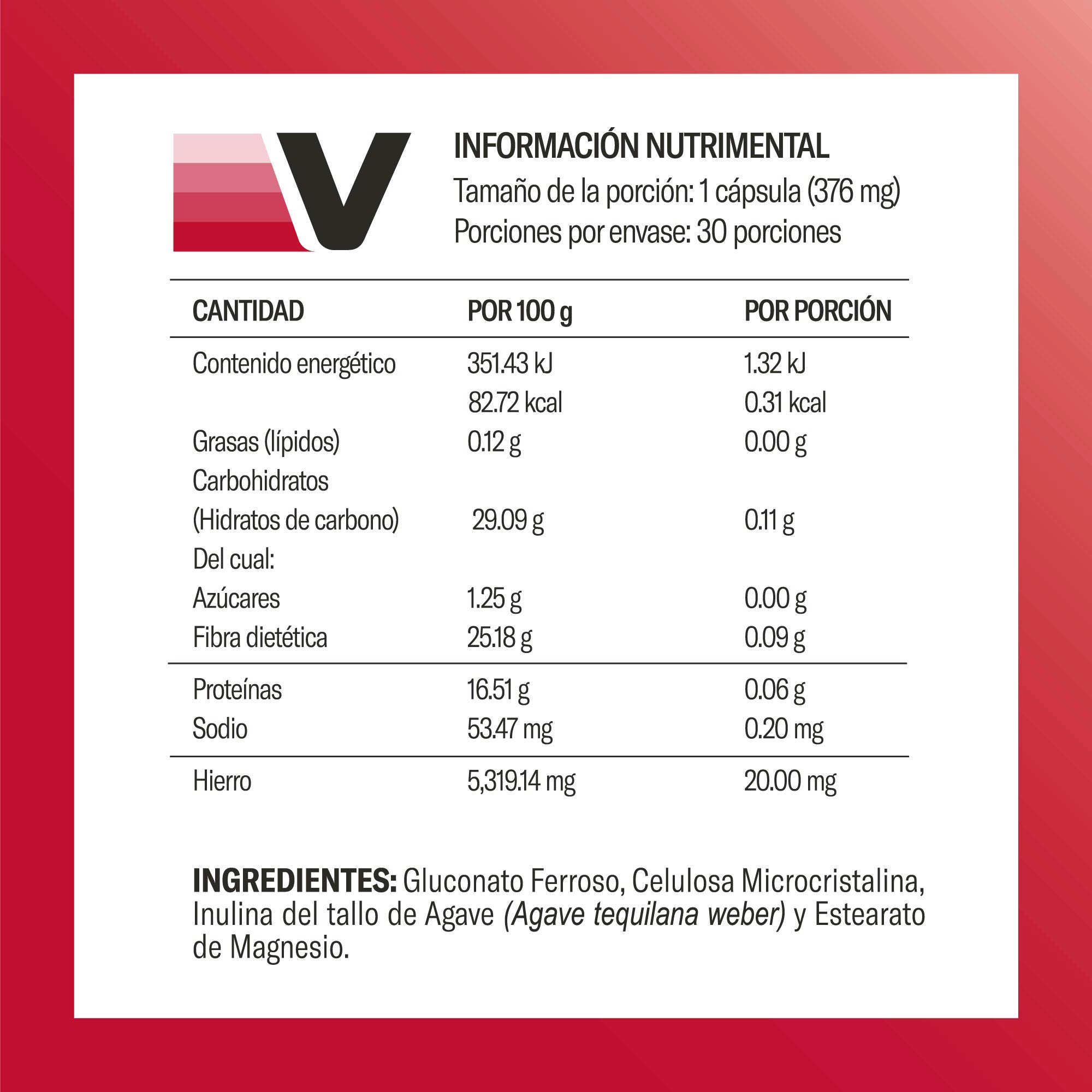 SET HIERRO | 90 Cápsulas de 376mg | Ideal para 90 días | Libre de conservadores | Sin Gluten
