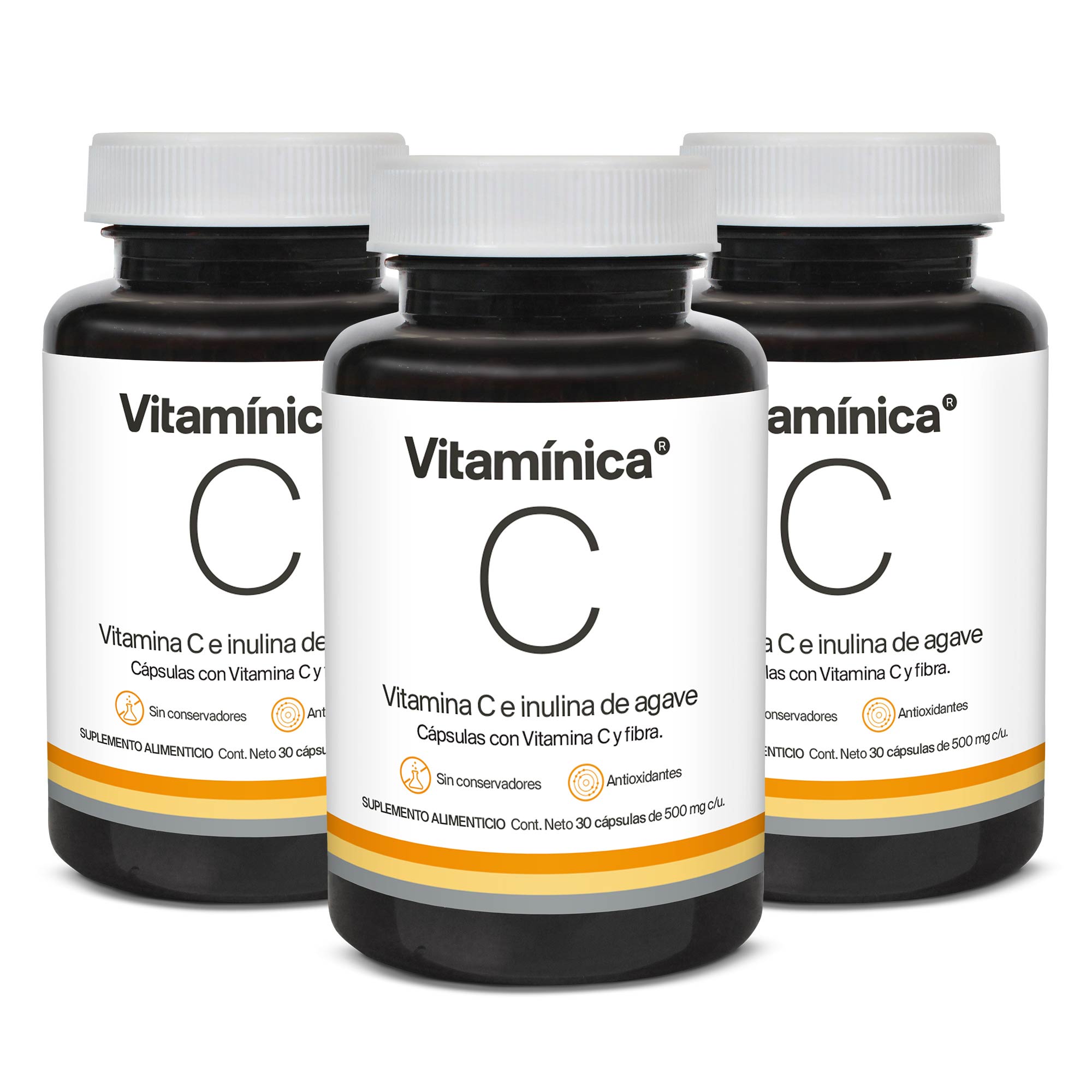 SET VITAMINA C | 90 Cápsulas de 500mg | Ideal para 90 días | Antioxidantes | Sin Azúcar ni Conservadores | Vitamínica