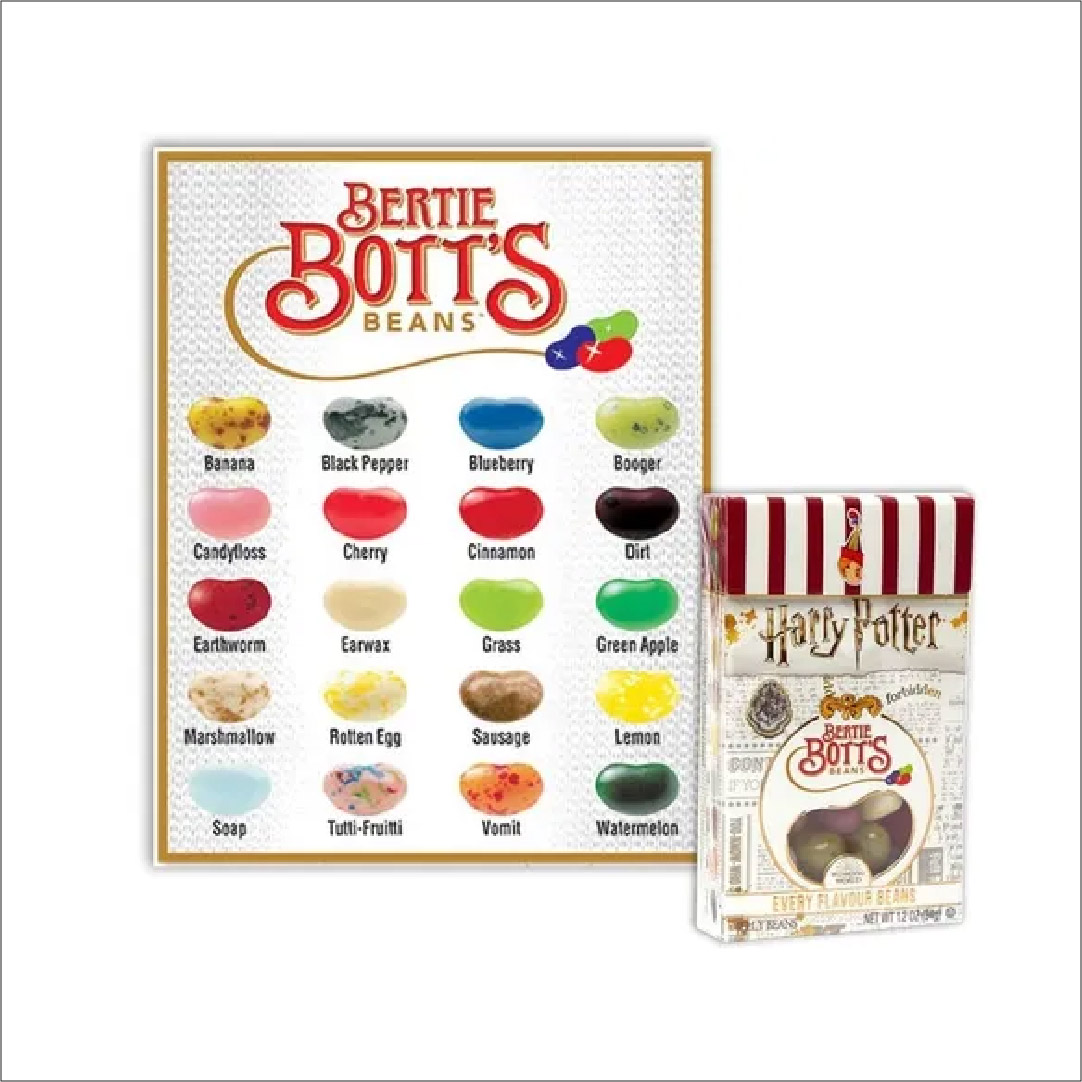 Set Mágico Harry Potter Grageas De Sabores + Uno Cartas Mattel