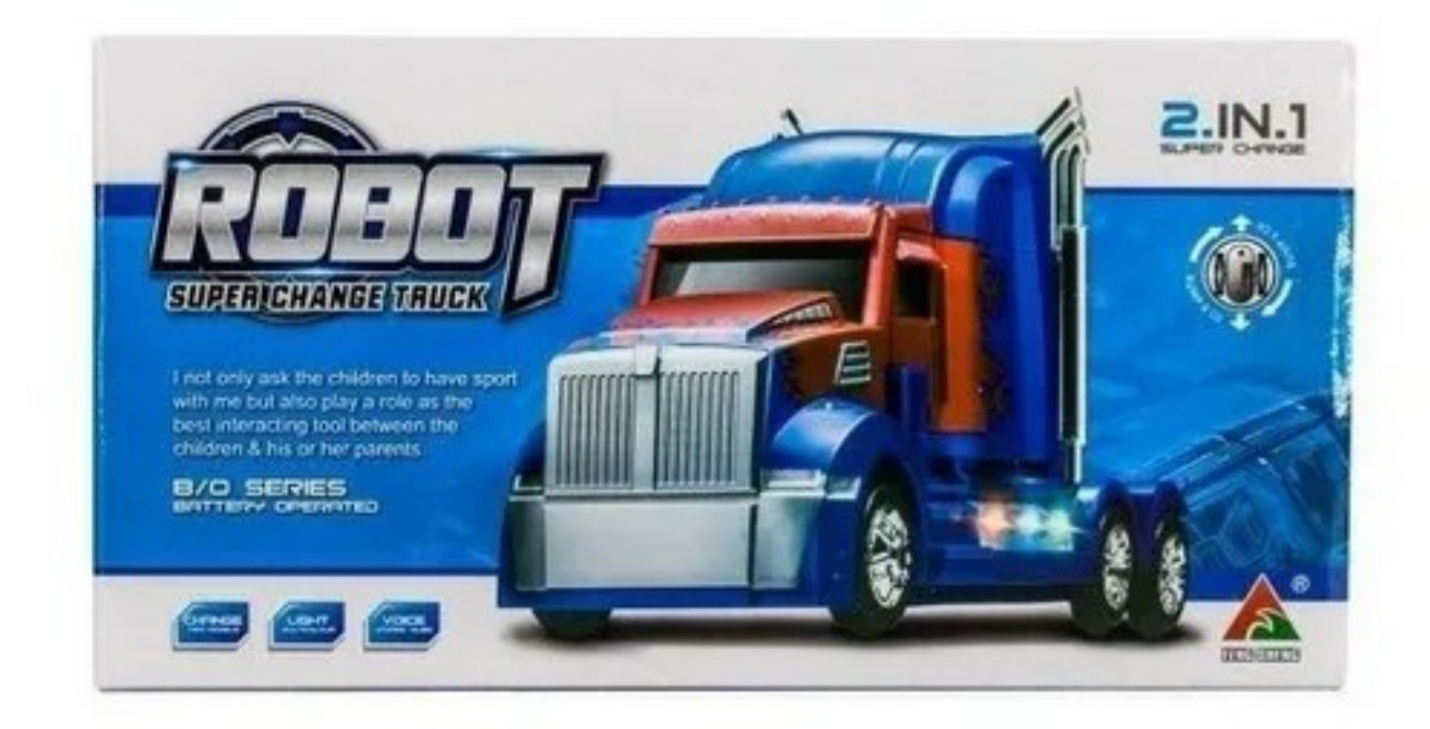 Trailer Optimus Prime Con Luz Transformers Azul-Rojo 