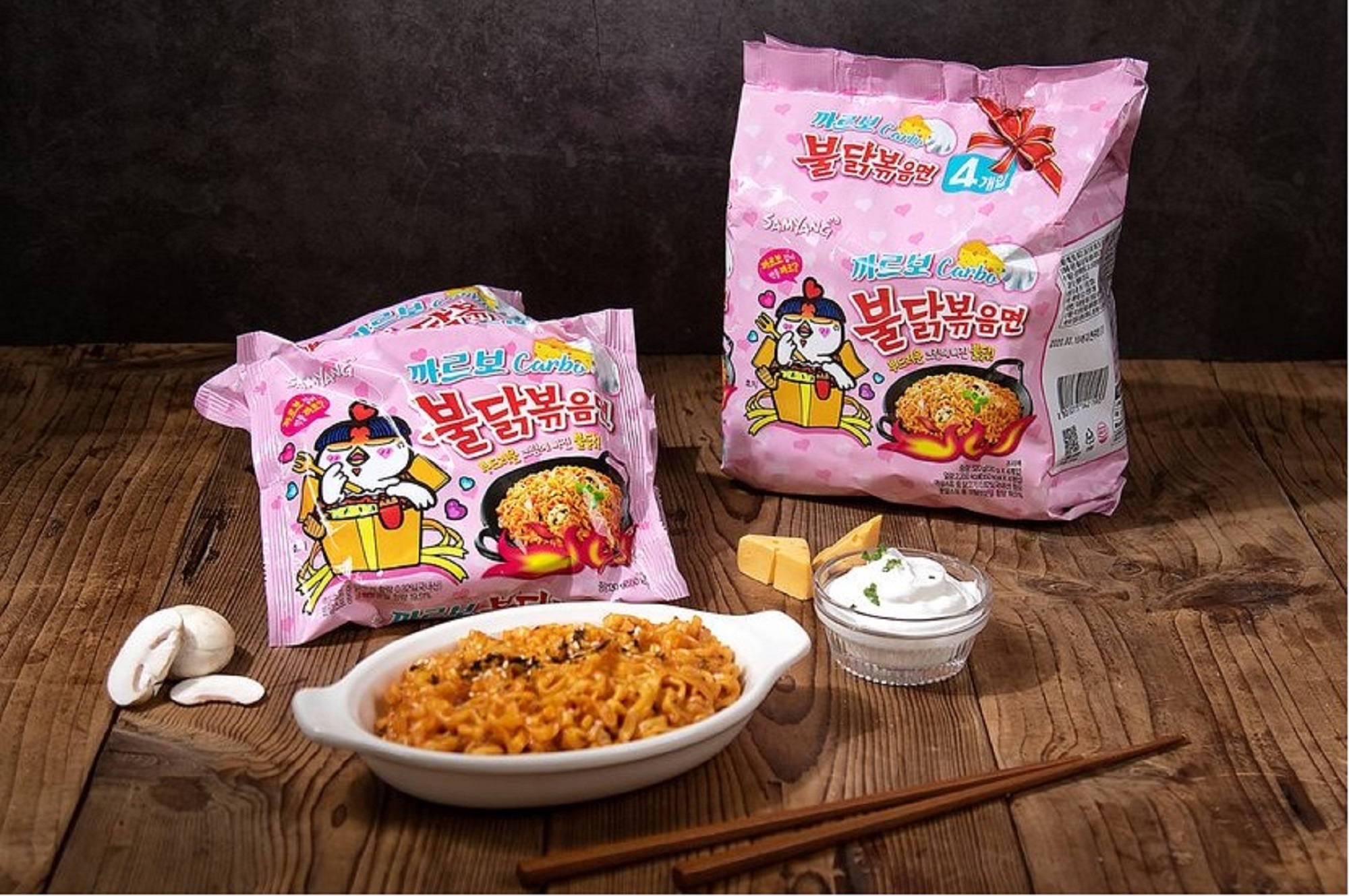 Sopa Instantáneo Ramen Coreana Carbonara Picante Buldak 5pzs