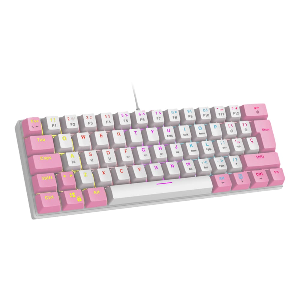 Teclado Mecánico USB, 60%, White Pearl 60-OC, Creators by Ocelot Gaming Iluminación RGB, 