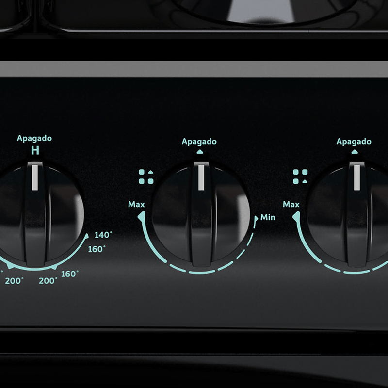 Estufa Acros Al Piso 20 Naw1001b NEGRO