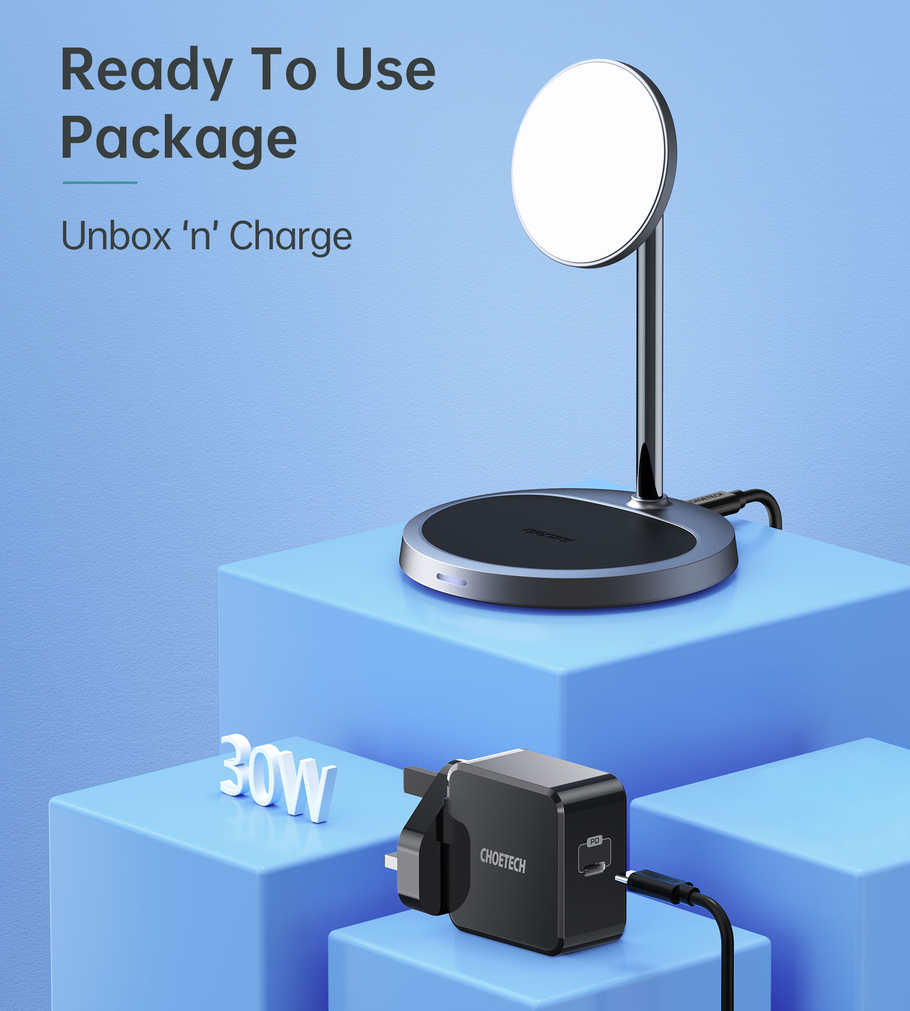 Cargador magnetico inalambrico 2 en 1