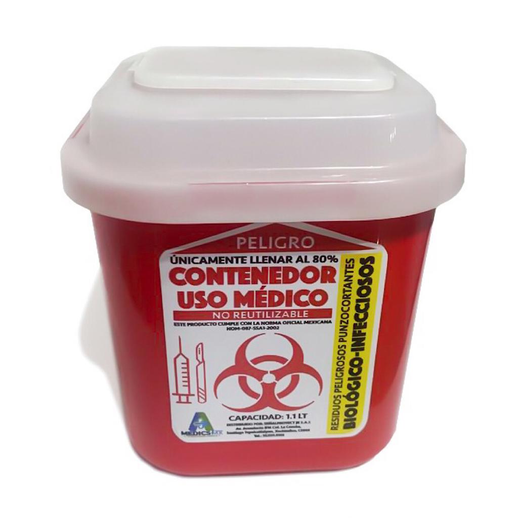 Contenedor Rpbi 1.1 Lt Para Residuos Punzo Cortantes
