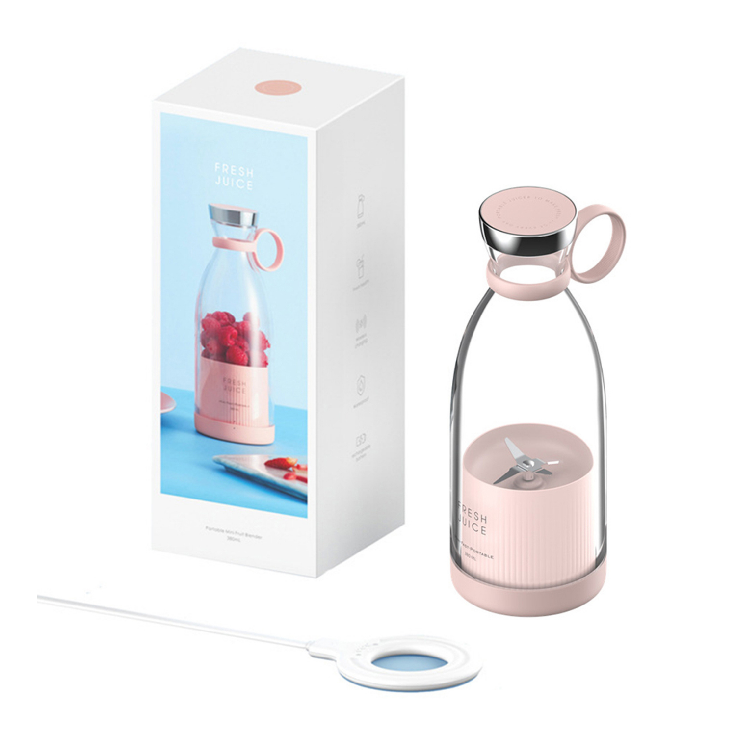 Licuadora Portatatil Termo Recargable Usb Con Agarradera Gym