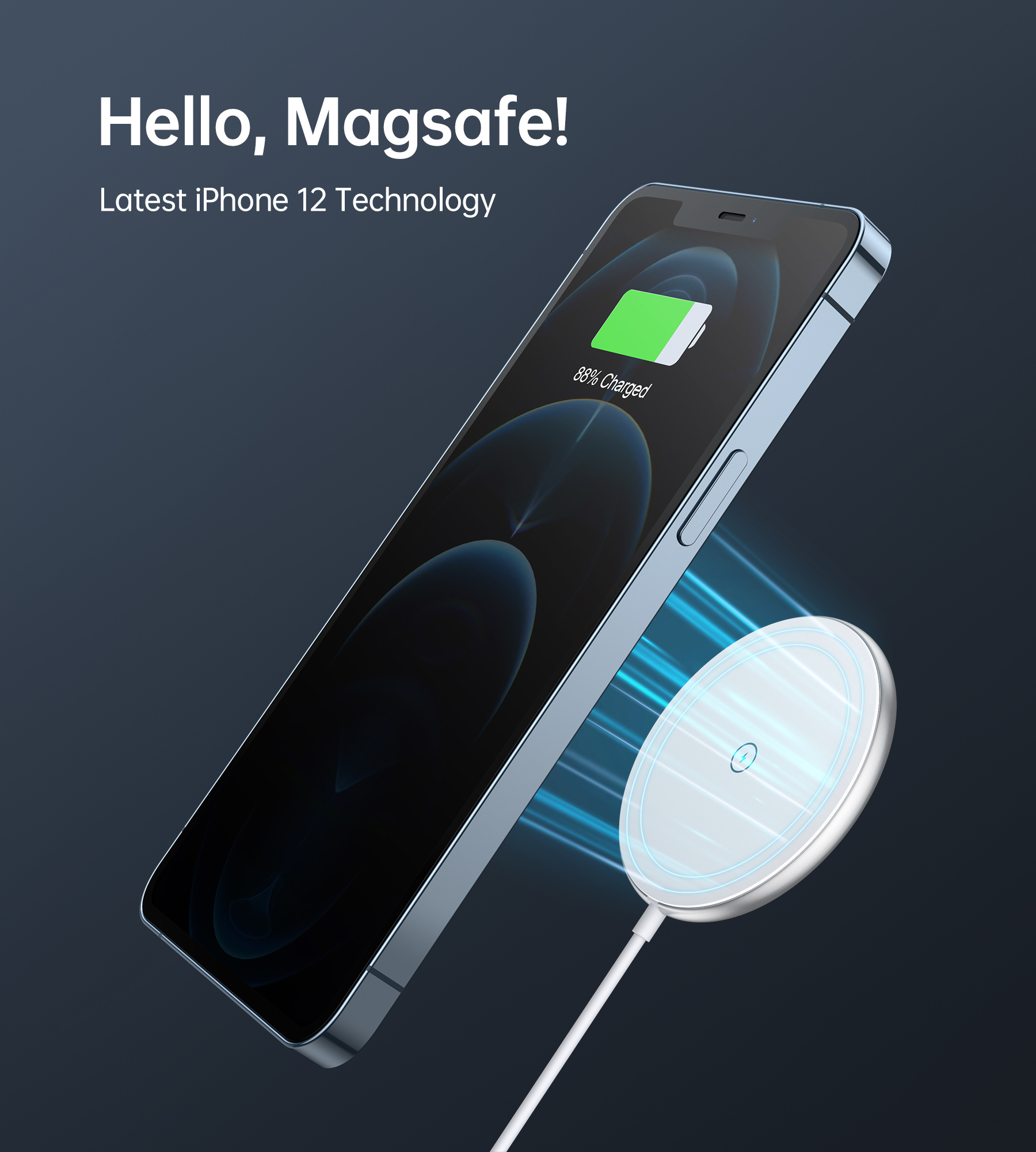 Cargador Inalambrico magnetico Blanco