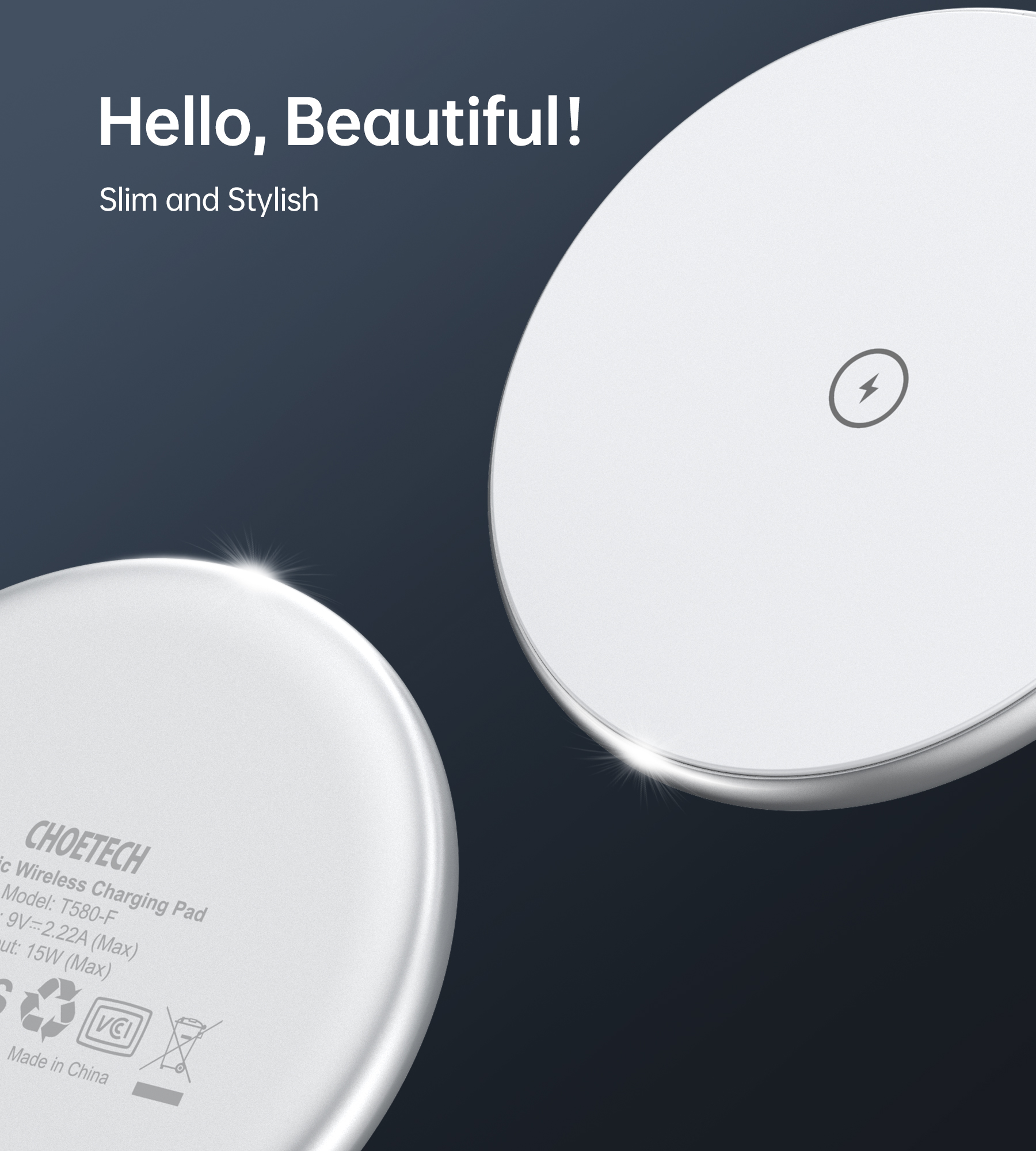 Cargador Inalambrico magnetico Blanco