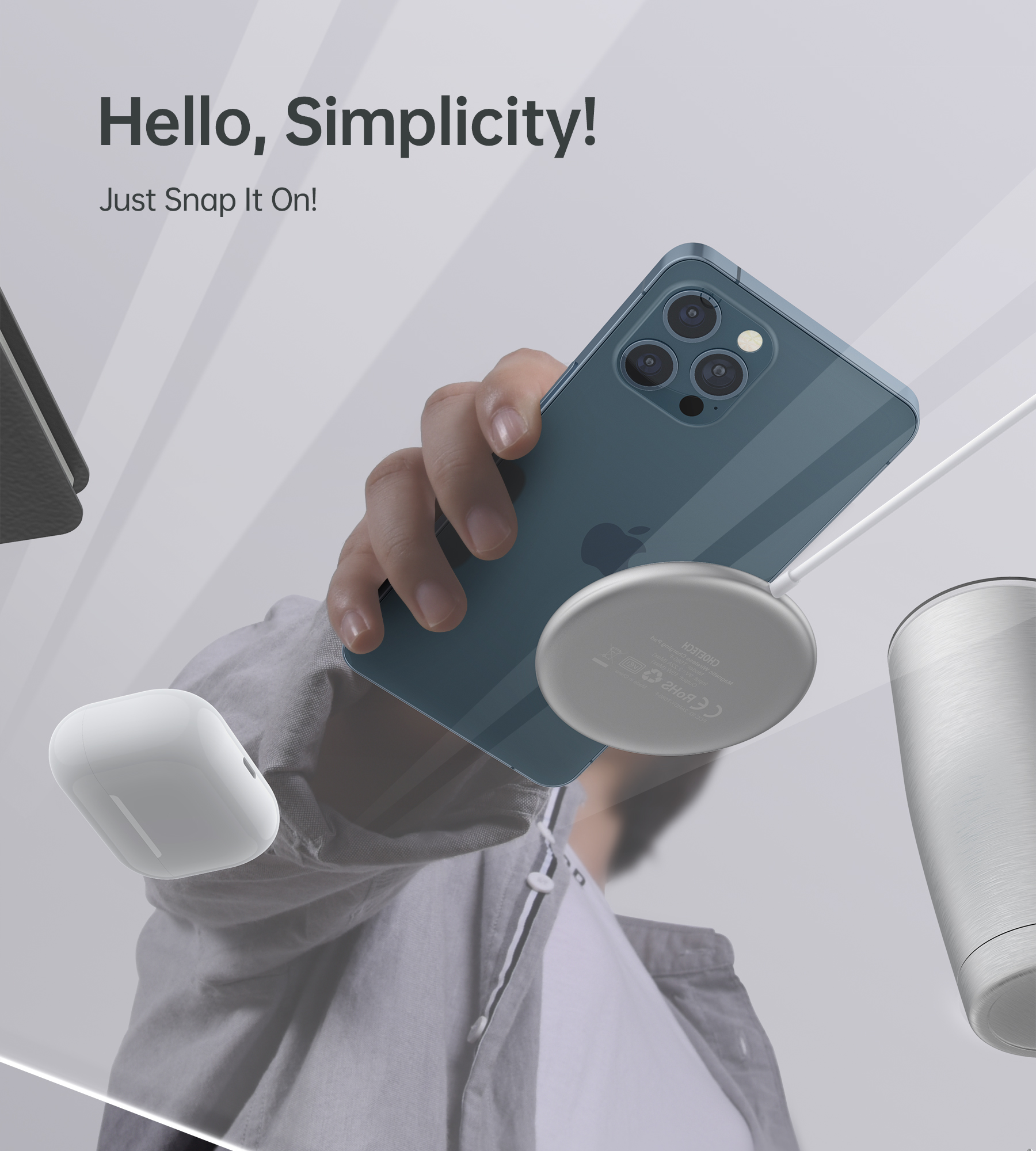 Cargador Inalambrico magnetico Blanco