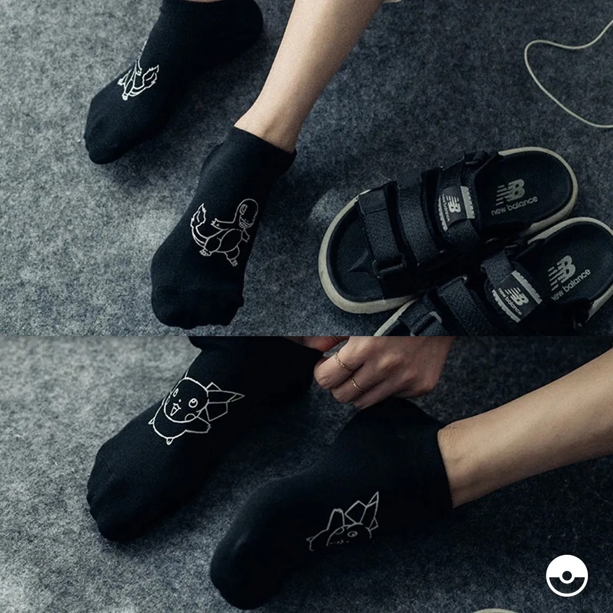 Calcetines Pokemon Boceto Algodón 5 Pares Diseño Minimalista Único