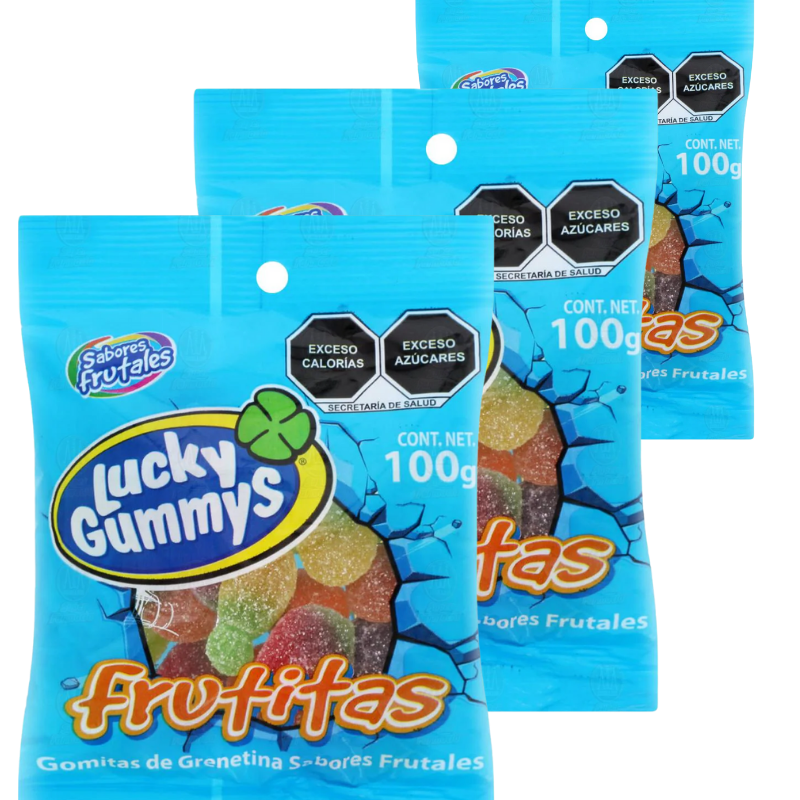 Paquete 12 Lucky Gummy Frutitas 100 gramos 