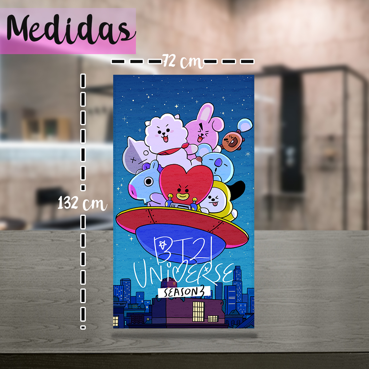 Toalla De Baño Bts Army Kpop Microfibra Poliester Diseño