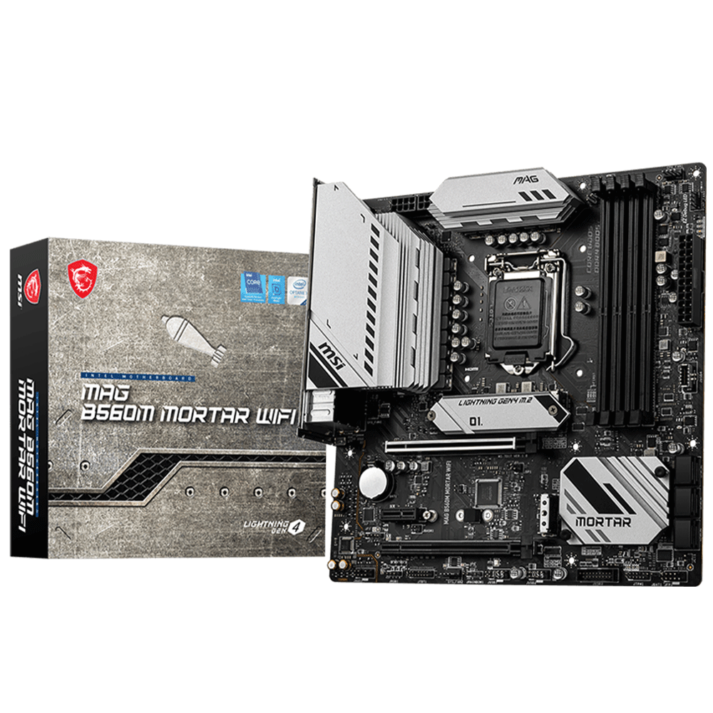 Tarjeta Madre MSI Micro ATX MAG B560M MORTAR WIFI, S-1200, Intel B560, HDMI, 128GB DDR4 para Intel