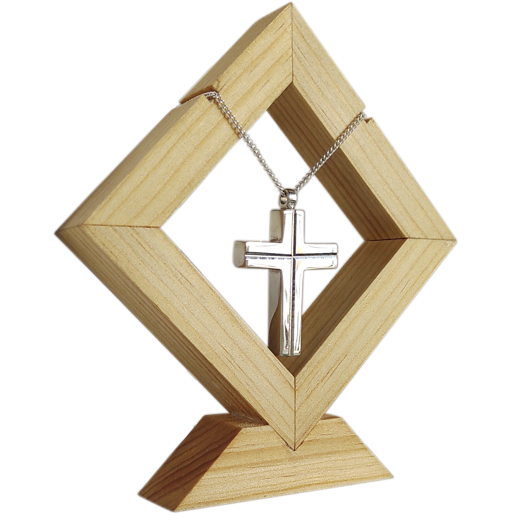 Relicario Dije Para Cenizas de Cremacion Urna Cruz Resplandor 01 Con Exhibidor