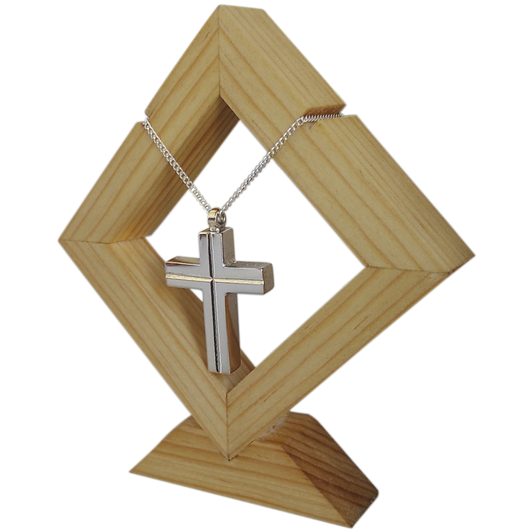 Relicario Dije Para Cenizas de Cremacion Urna Cruz Resplandor 01 Con Exhibidor