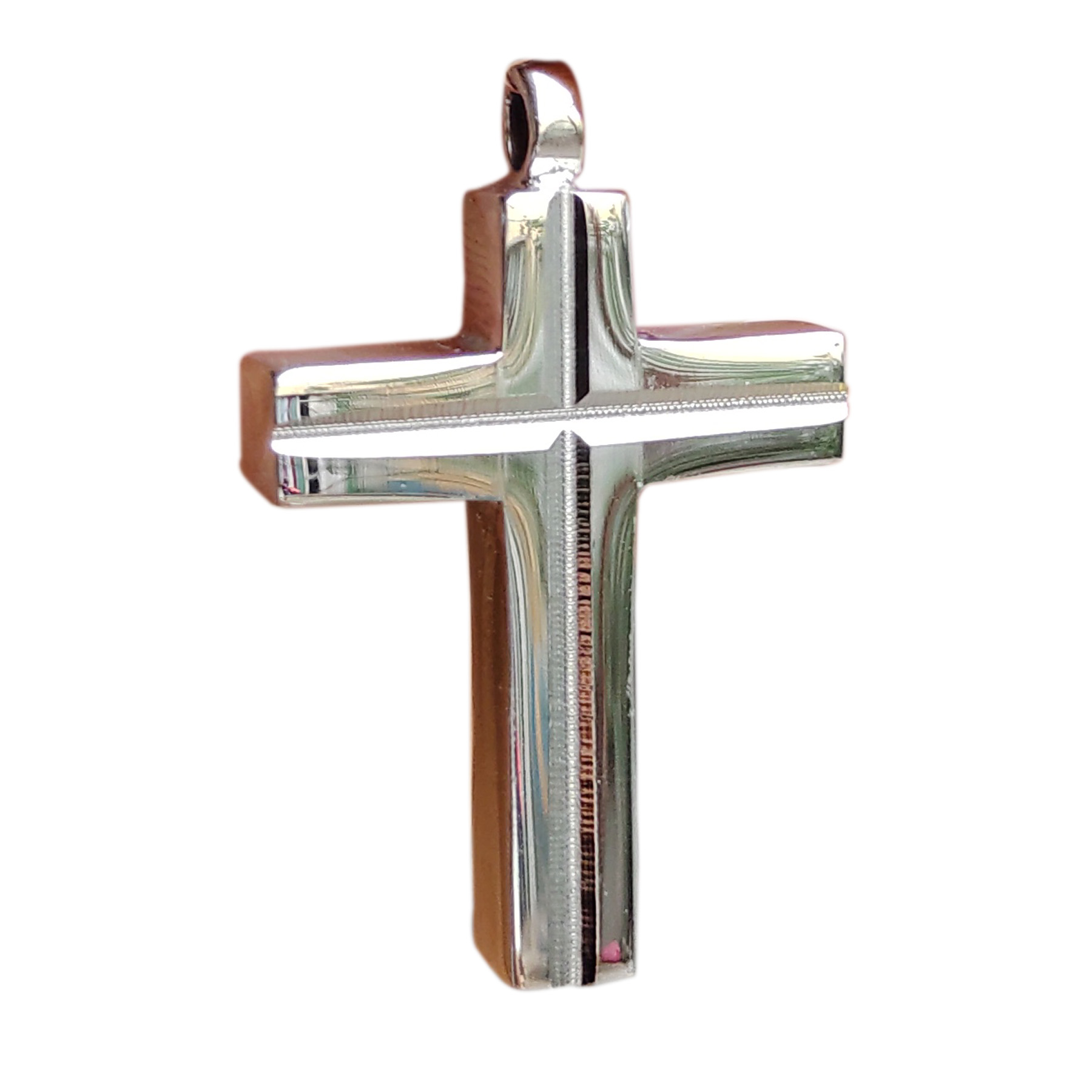 Relicario Dije Para Cenizas de Cremacion Urna Cruz Resplandor 01 Con Exhibidor