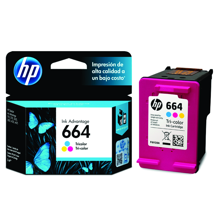 CARTUCHO DE TINTA HP F6V28AL "664" TRICOLOR P/DESKJET 1110 / 1115 / 2130 / 2135 / 3630