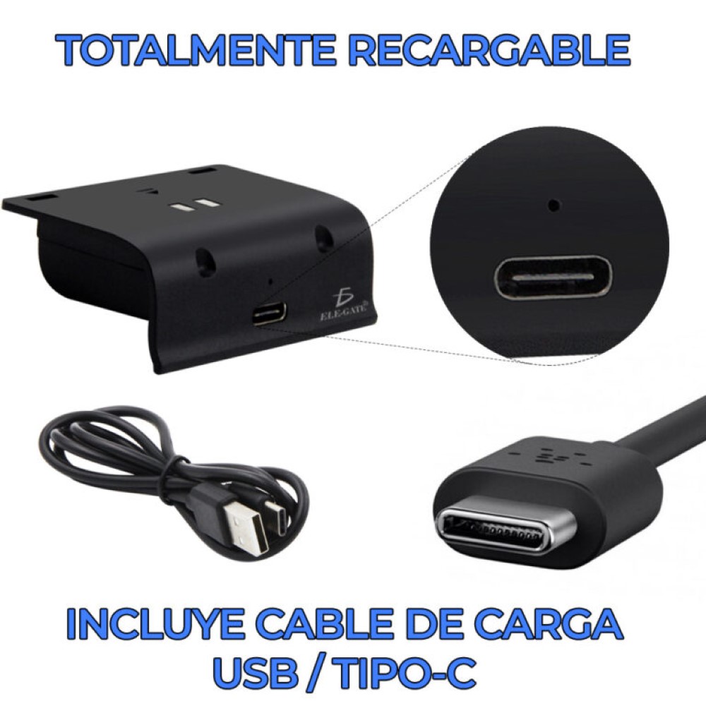 Kit Carga Y Juega Para Control Xbox One Entrada Tipo C Ele-Gate CHGM06P Color Negro