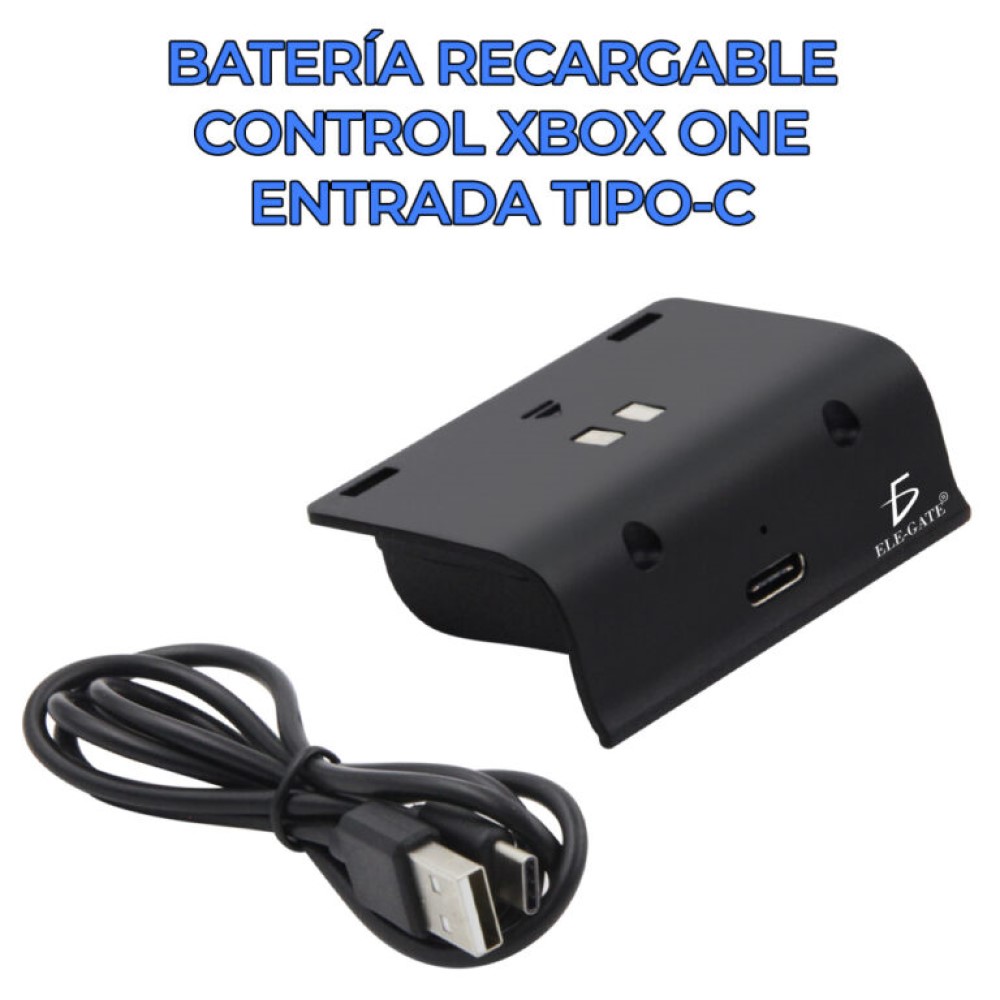 Kit Carga Y Juega Para Control Xbox One Entrada Tipo C Ele-Gate CHGM06P Color Negro