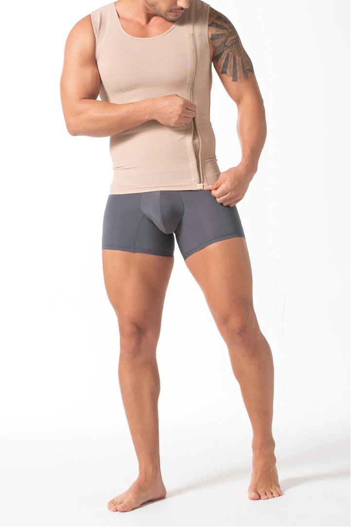 Fajas Colombianas Reductoras Para Hombres, Faja Colombiana Tipo Chaleco Con Powernet Aplana Abdomen 