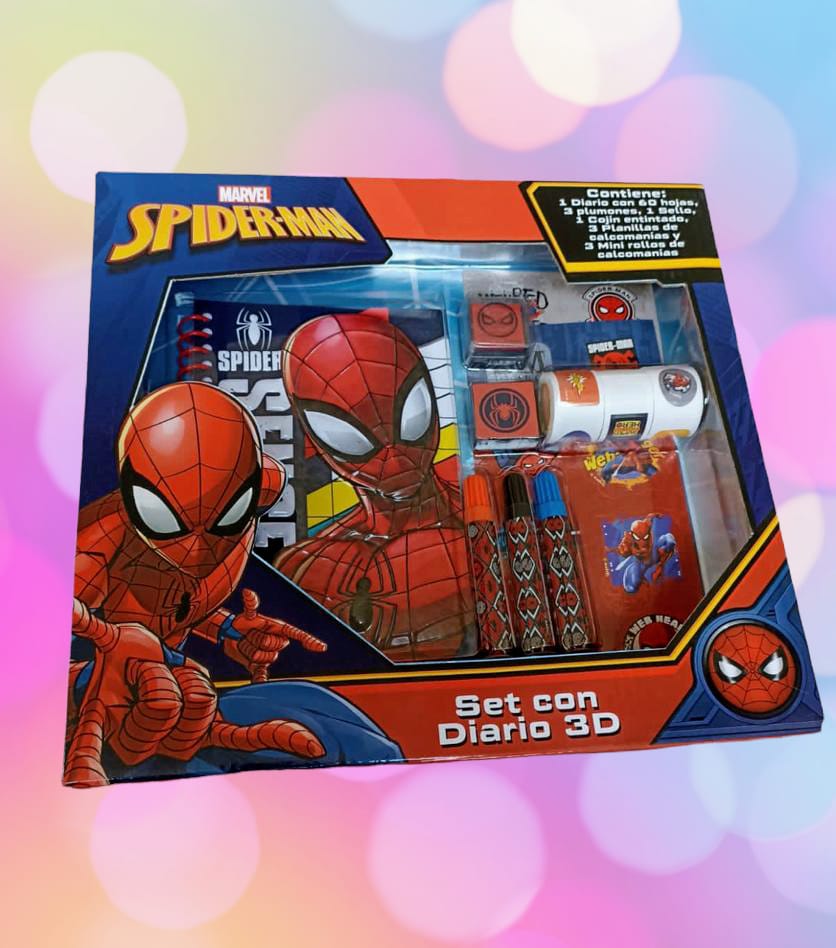 SET CON DIARIO 3D SPIDERMAN