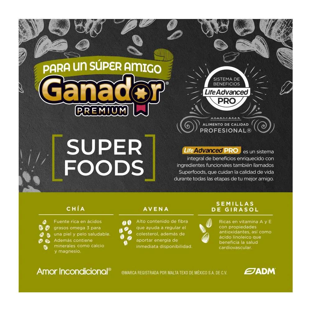 Alimento para Perro Ganador Premium Super Foods 20 kg