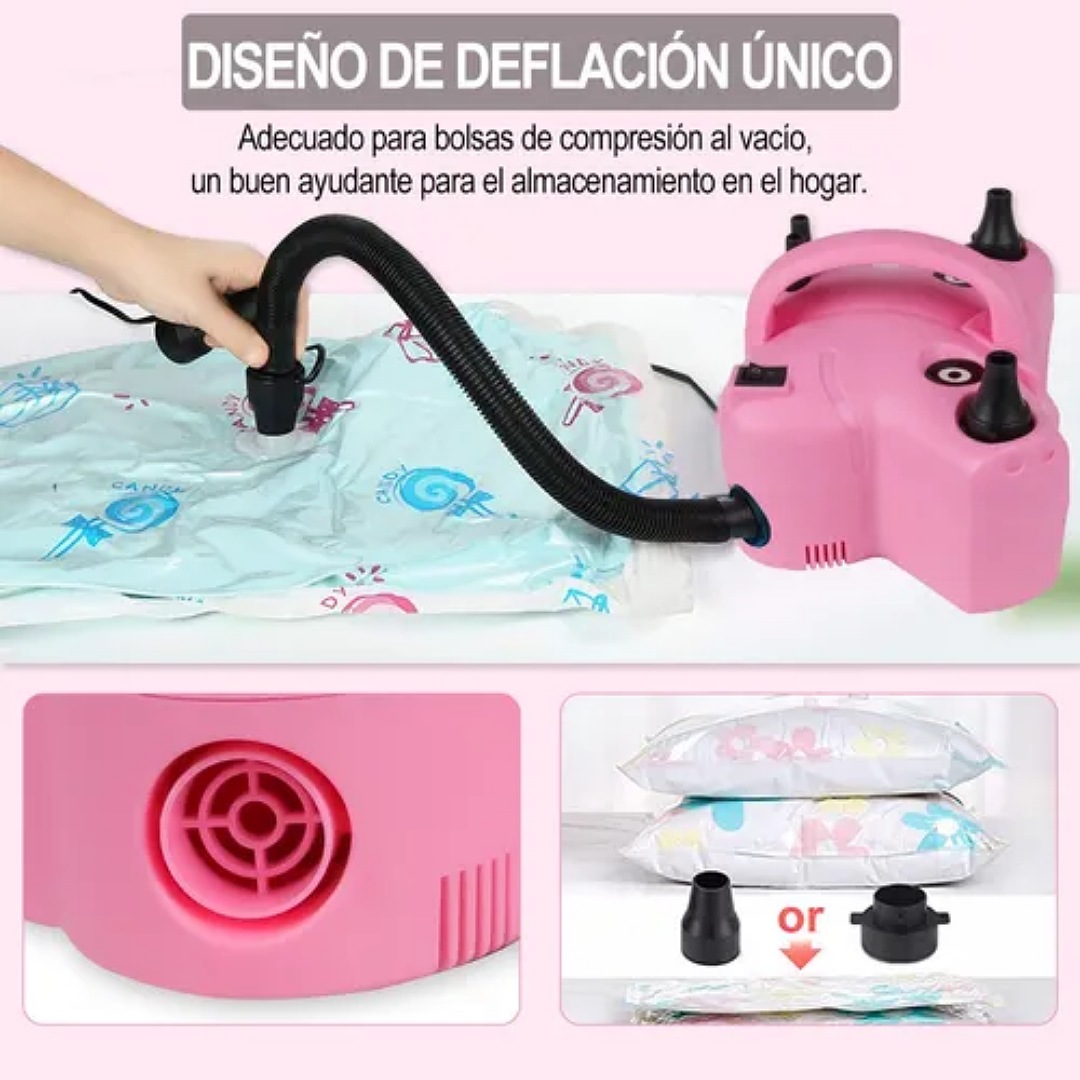 Bomba Globo Infladora Eléctrica Doble Inflar Portátil 5 En 1