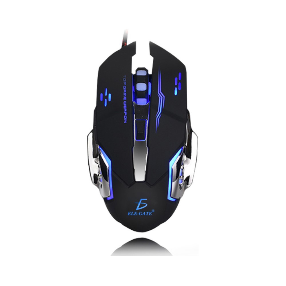Mouse Gamer Con Luz Led Ele-Gate MO21 Color Negro