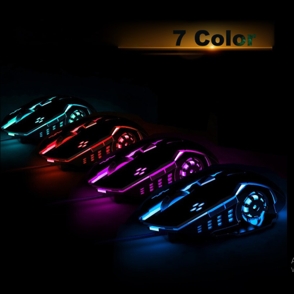 Mouse Gamer Con Luz Led Ele-Gate MO21 Color Negro