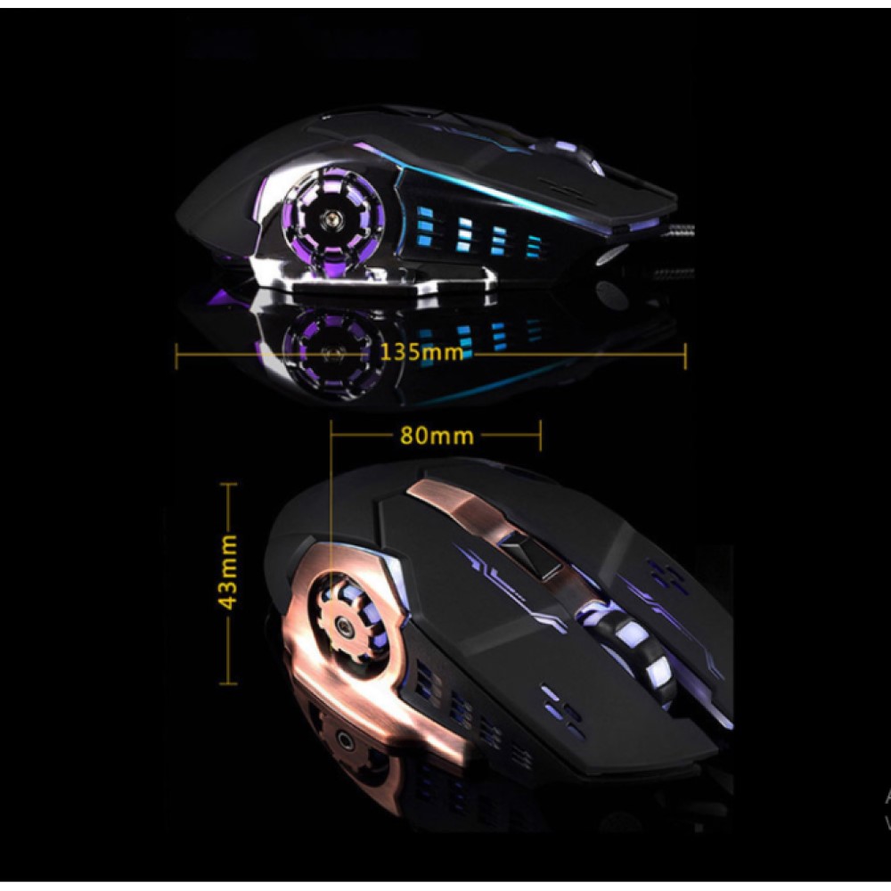 Mouse Gamer Con Luz Led Ele-Gate MO21 Color Negro