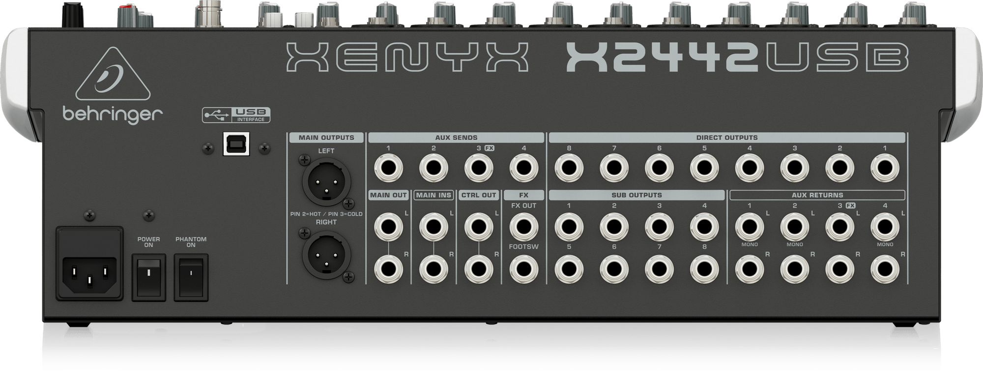 Mezcladora Análoga 24 Canales c/USB Behringer X2442USB