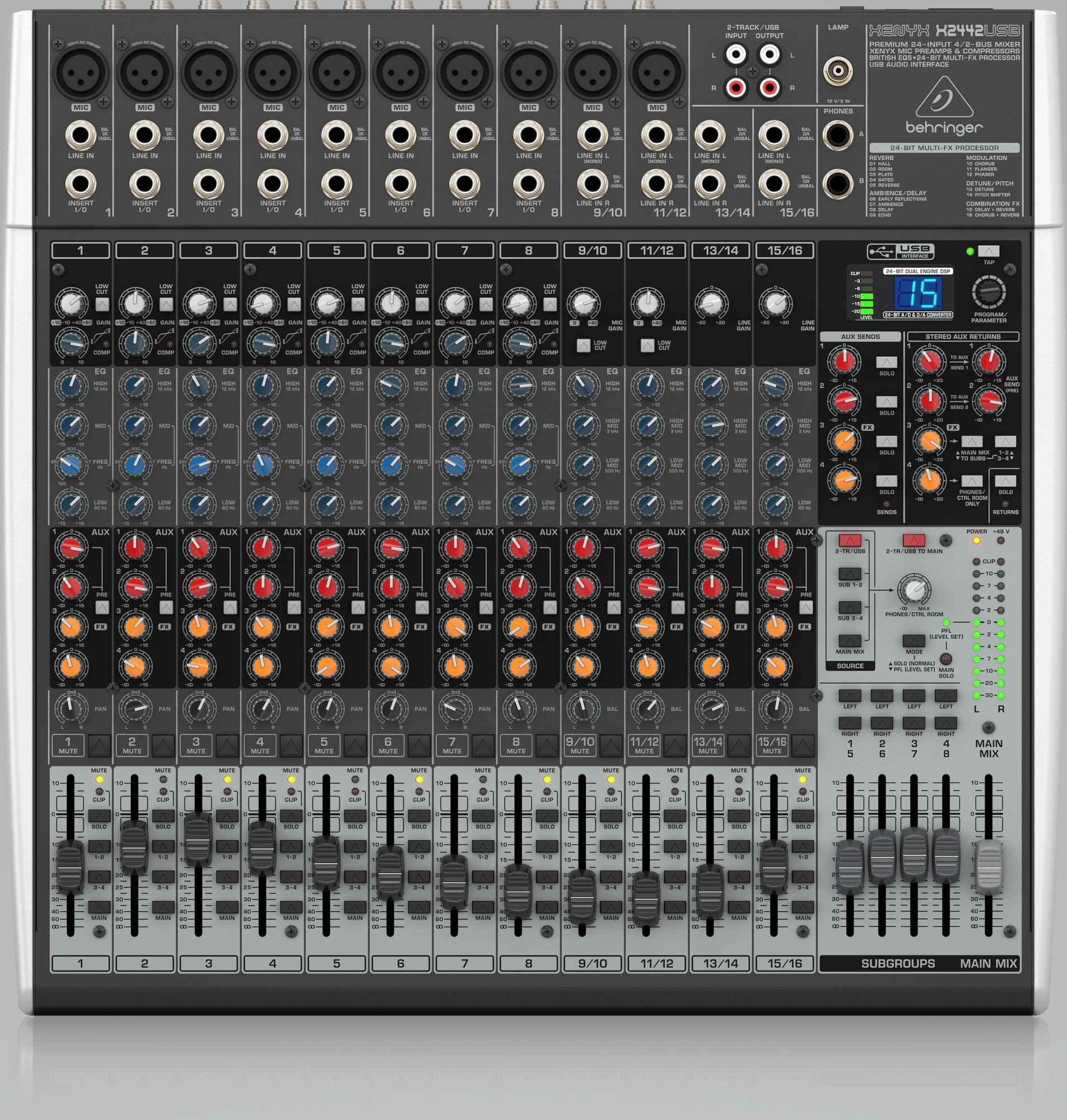 Mezcladora Análoga 24 Canales c/USB Behringer X2442USB