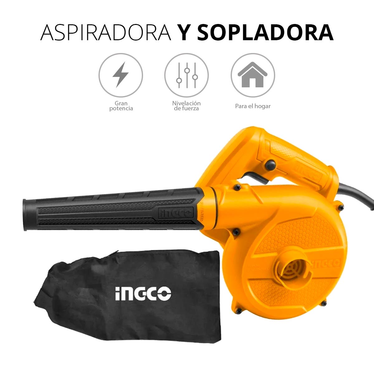 Sopladora Aspiradora Trituradora De Hojas Electrica Portatil