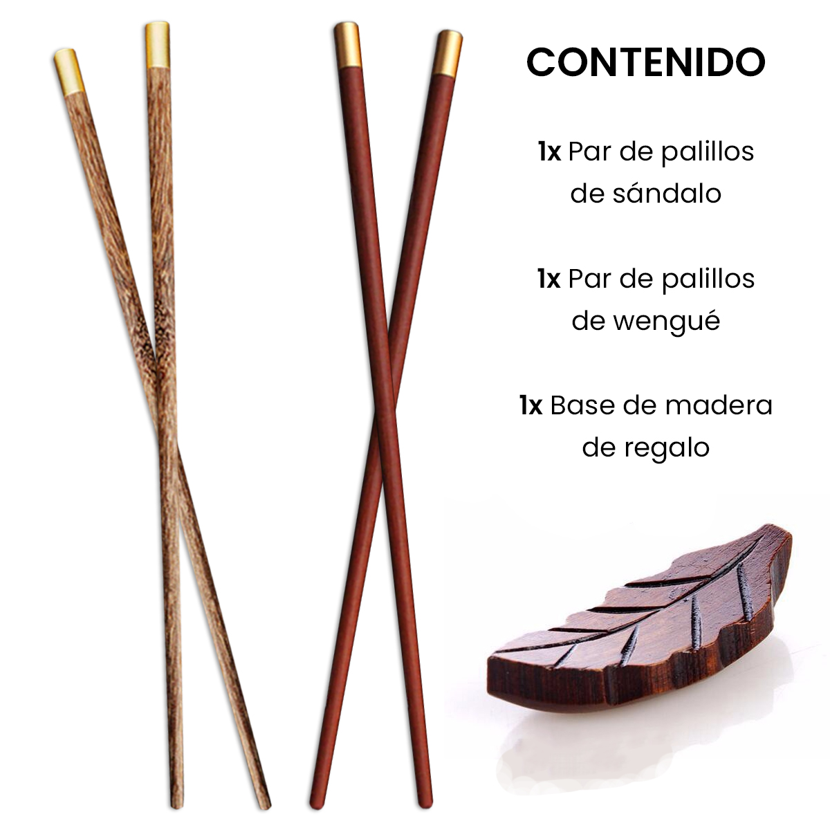  Palillos Japoneses Premium Madera De Sandalo Wengue Chinos