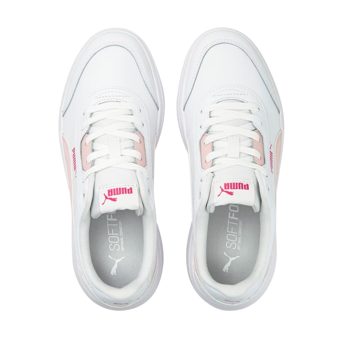 Tenis casual urbano blanco con rosa, para mujer, marca Puma, mod. 1035193