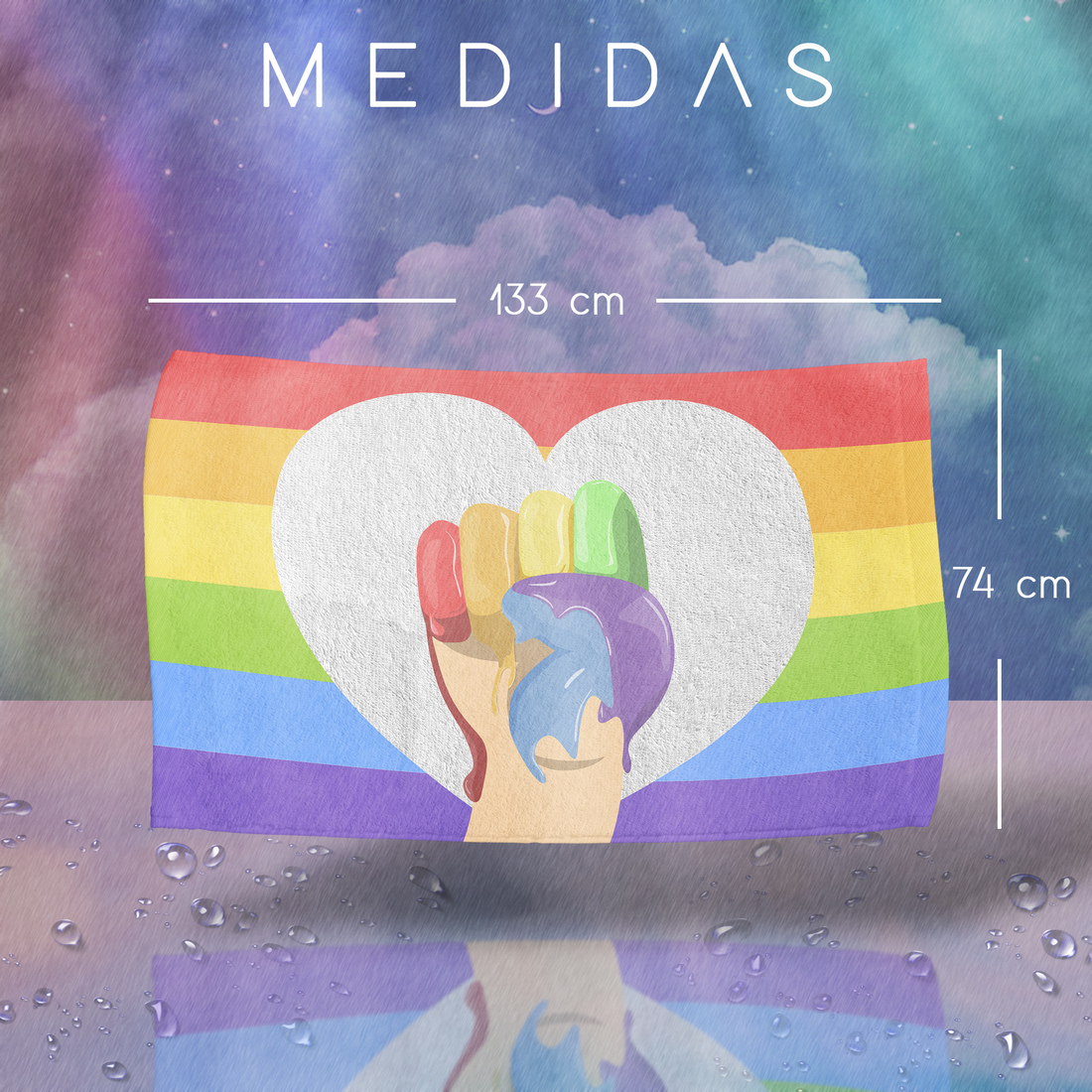 Toalla De Baño Lgbt Orgullo Microfibra Poliester Pride