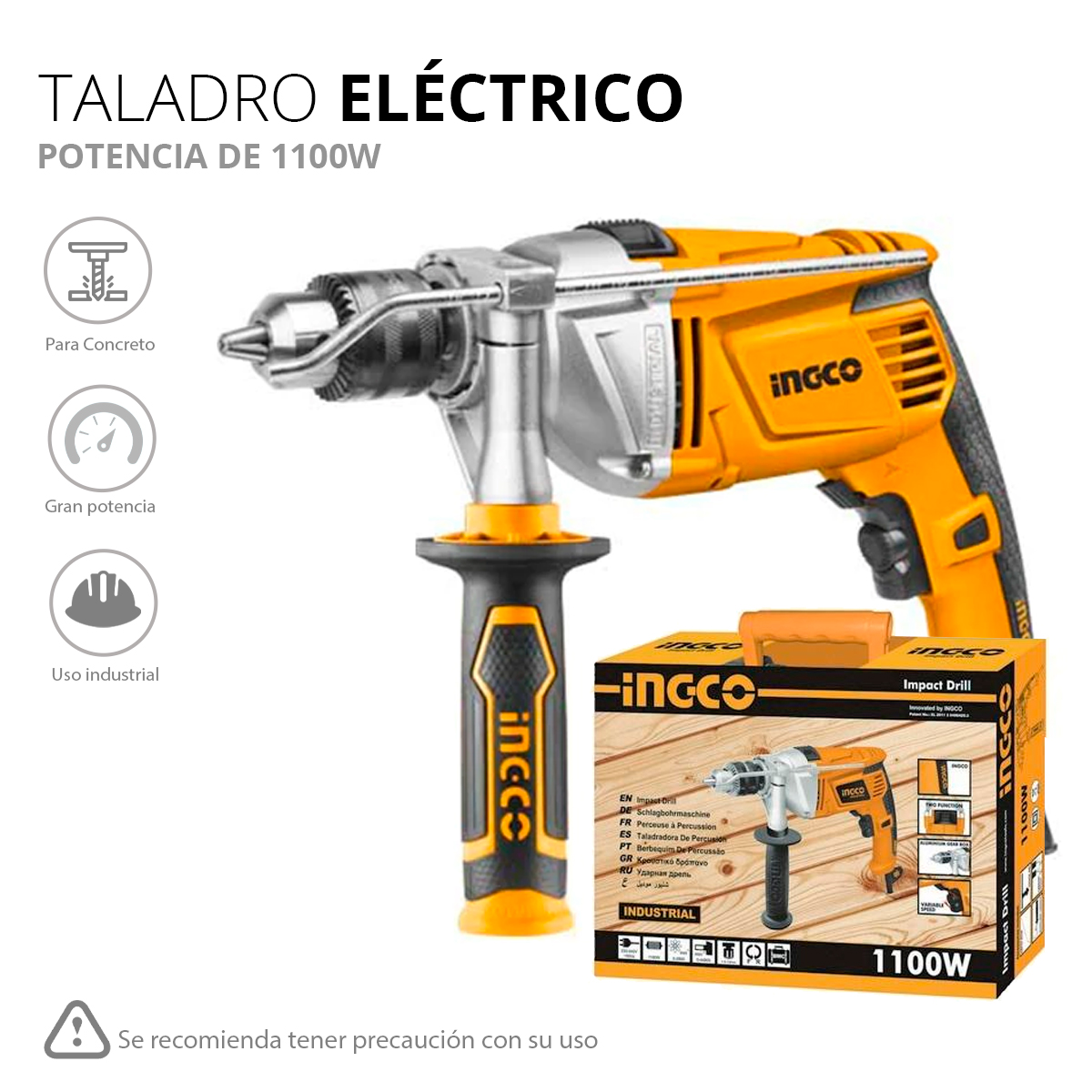 Taladro De Impacto Percutor Reversible Electrico Uso Rudo