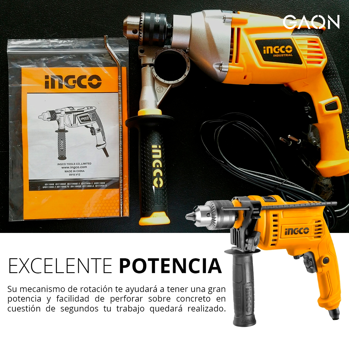 Taladro De Impacto Percutor Reversible Electrico Uso Rudo