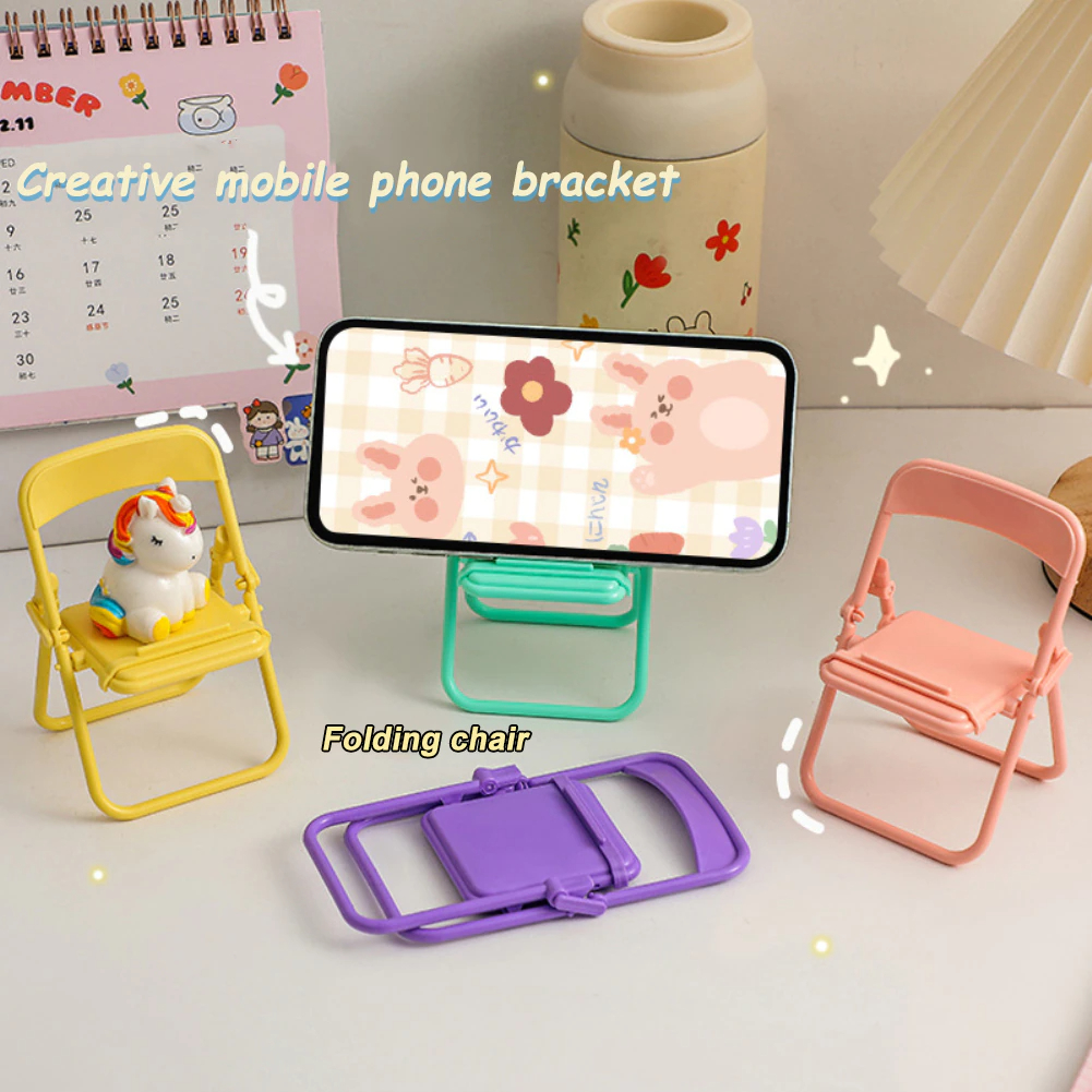 Soporte para teléfono Celular Mini Silla Decorativa, Portatil, para iPhone y Android, SET 5 PCS