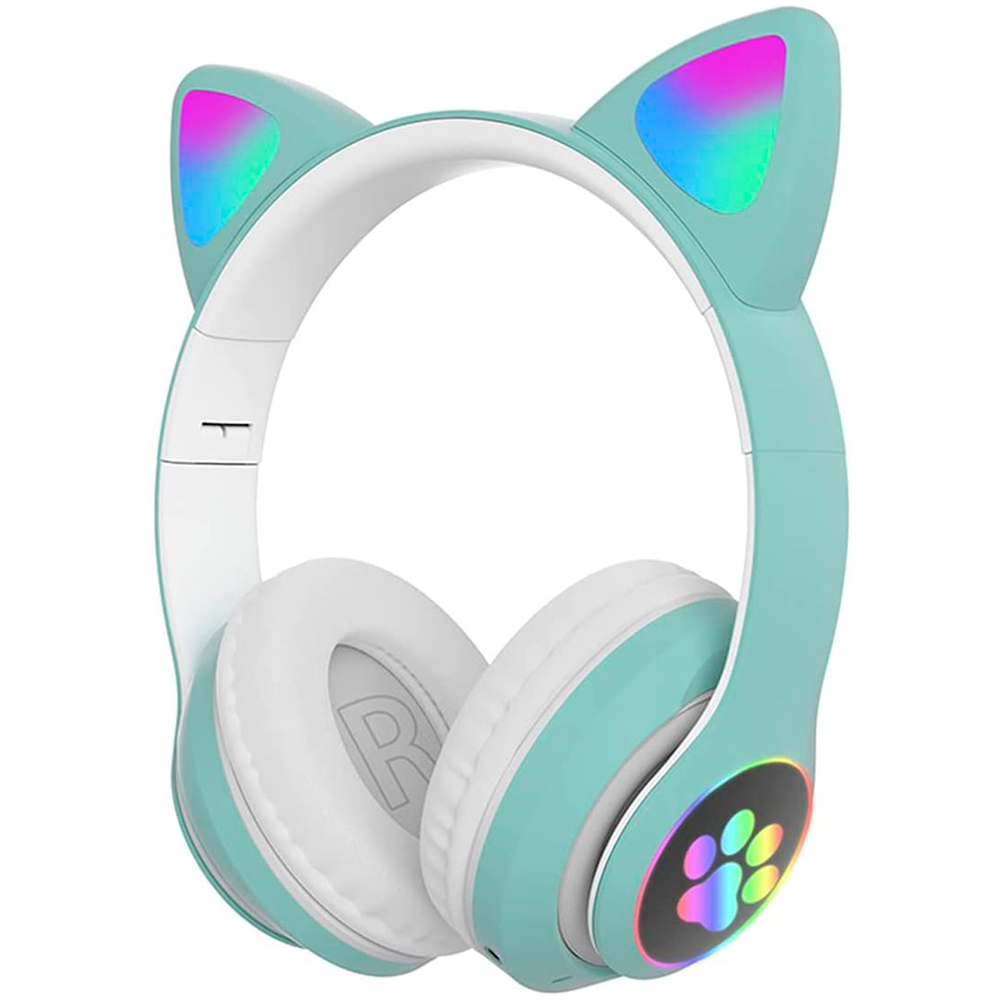 Brandtrendy Audífonos Auriculares Bluetooth inalámbricos con Forma de Orejas de Gato Plegables y portátiles con Control de Volumen y luz LED Conexión Estable y Sonido Claro para niños y niñas
