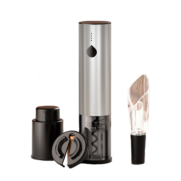 Kit de Sacacorchos Eléctrico para Vino con Led Dst10- Zeta- Gris
