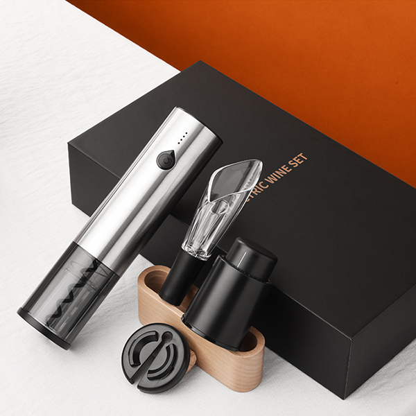 Kit de Sacacorchos Eléctrico para Vino con Led Dst10- Zeta- Gris