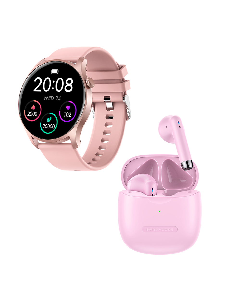 Smartwatch Swiss Code S+Watch Lite II + Audífonos S+Buds Seed Bundle para mujer
