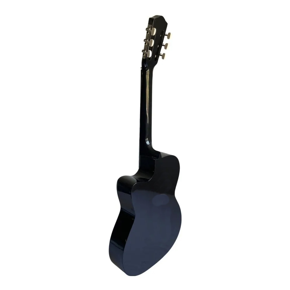Kit Guitarra Acústica Curva Negra Paquete Vital De Accesorios 