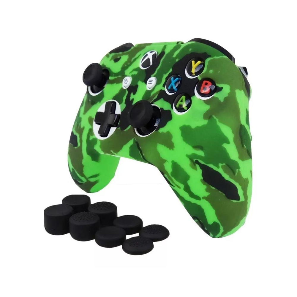 Xbox One S / X Funda Para Control de Xbox One S / X + 8 Grips (Verde Militar)